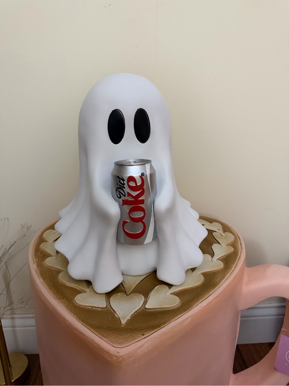 Resin Halloween Ghost with Diet Coca Cola Can